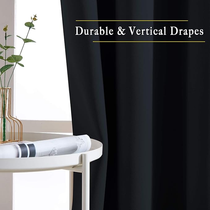 NICETOWN Black Blackout Curtains 84 inch Length 2 Panels, Grommet Thermal - Image 6