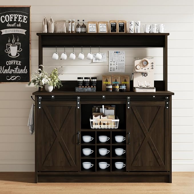 4ever2buy Farmhouse Coffee Bar Cabinet - Image 6