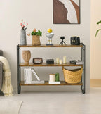HCHQHS 3-Tier Rustic Wood and Metal Industrial Bookcase - 40in - Image 6