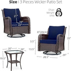 Towallmark Outdoor Swivel Wicker Glider Patio Chairs - Image 2