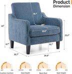 VINGLI Mid Century Modern Accent Chair Set of 2, Waiting Room - Image 2