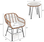 Tangkula 3 Pieces Patio Conversation Bistro Set, Outdoor Wicker Furniture - Image 5