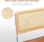Zesthouse Natural Rattan Dining Chairs Set of 2, Modern Dining Room Chairs - Image 5