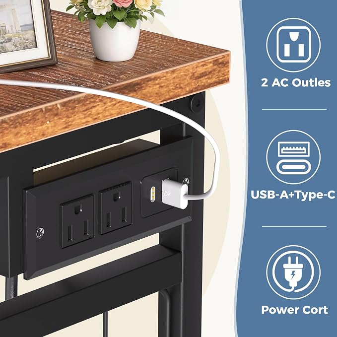 DUMOS Dresser for Bedroom with Hanging Rack, 6 Drawer Fabric Dresser with - Image 7