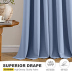 MIULEE Blackout Curtains for Bedroom 2 Panels 40 x 72 Inch Long Denim Blue | - Image 5