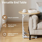 Elbourn Folding Side Table End Couch Tables, C-Shaped End Table - Image 7