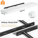 Fun Memories Floating Shelves for Wall, 48 Inch Long Set of 2 Rustic Wood Wall - Image 3