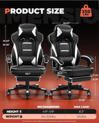 GTPLAYER Gaming Chair with Footrest, Big and Tall Game Chair 350lb Racing Style - Image 3