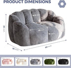 MAXYOYO Bean Bag Chair for Adults, Loveseat Floral Shaped Bean Bag Sofa - Image 2