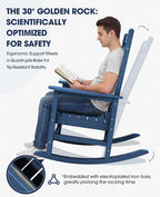 KINGYES Oversized Outdoor Rocking Chair, All-Weather Patio Rocking Chairs - Image 5