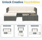Wisteria Lane 5 Piece Outdoor Patio Furniture Set, All Weather Wicker Rattan - Image 6