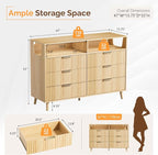 VINGLI Fluted Dresser Led, 6 Drawer Dresser - Image 2