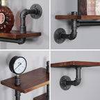 Industrial Rustic Pipe Shelving Floating Shelves Wall Mounted, 5 Laye Modern - Image 4