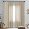 Taupe Sheer Curtains 90 Inches Long 2 Panels by OVZME