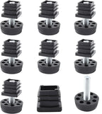8Pcs Adjustable Leveling Feet, Square Insert Kit, Furniture Glide Leveler by Unknown