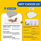AAAAAcessories D-Shaped Chair Cushions, Machine-Washable Cover, Light Gray - Image 9