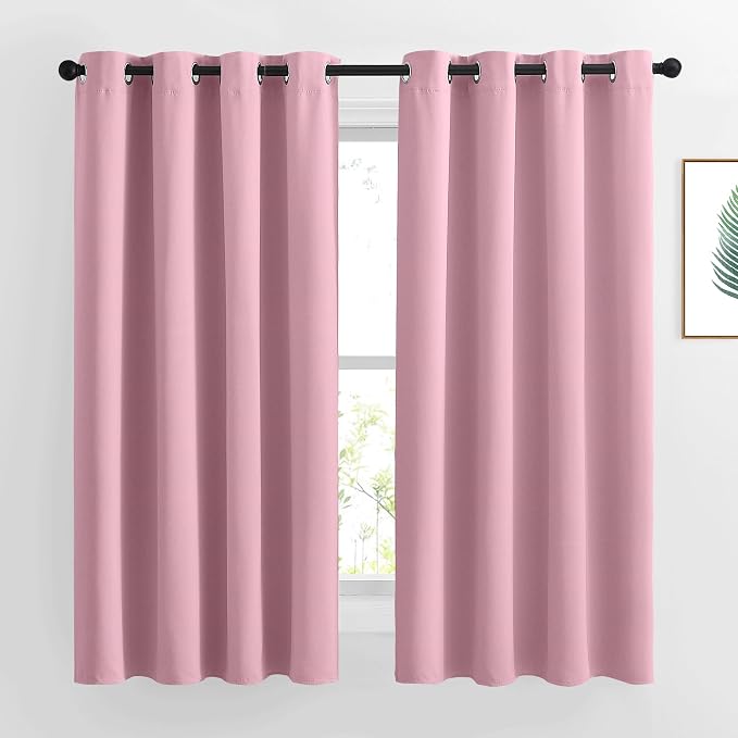 NICETOWN Room Darkening Bedroom Curtains 63 inches Long, Window Treatment by NICETOWN