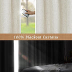 100% Black Out Linen Curtains 84 Inch - Image 4