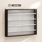HOMCOM 5-Tier Display Cabinet, Glass Door Cabinet - Image 3