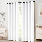 Yakamok Room Darkening Curtains 42x63 inch Length Pure White-Living Room | 2 - Image 9