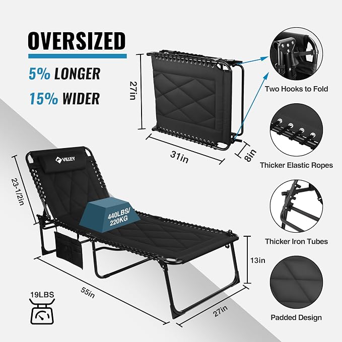 VILLEY Oversized Padded Chaise Lounge - Image 3