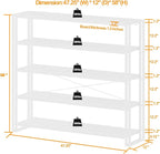 HCHQHS Bookshelf, 5-Tier Industrial Bookcase, Freestanding Tall Bookshelves - Image 3