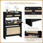 HOKYHOKY Rattan Shoe Storage Cabinet - Image 6