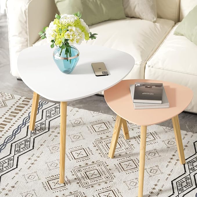 BAMEOS Bamboo Nesting Triangle End Table by BAMEOS