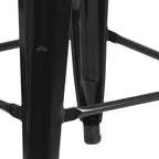 Flash Furniture Lily 4 Pack Commercial Grade 24" High Backless Black Metal - Image 9