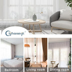 Chyhomenyc White Sheer Curtains 30 inch Length 2 Panels | Light Filtering - Image 7