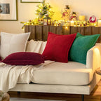 MIULEE Decorative Euro Sham Throw Pillow Covers 24x24 Inch Red 2 Pack | Boho - Image 2