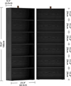IRONCK Bookshelves and Bookcases Set of 2 Floor Standing 6 Tiers Display - Image 3