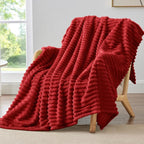 BEDELITE Ribbed Fleece Throw Blanket by BEDELITE