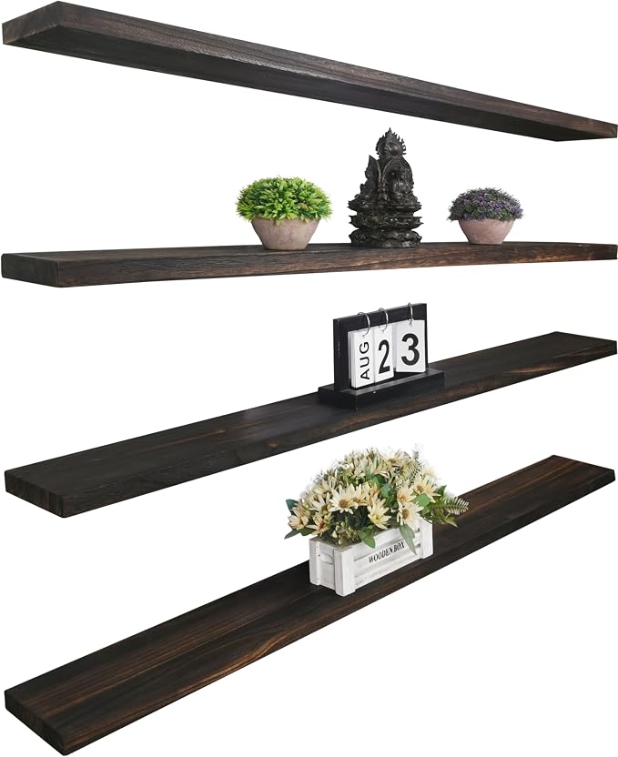 YYWUOJJ Wood Floating Shelves for Wall Decor, Rustic Wall Shelves for Bedroom by YYWUOJJ