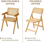 Furlide Rattan Dining Chairs Set of 2, Modern Mid Century Accent Chairs - Image 4