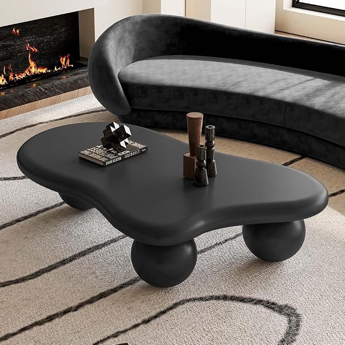 47" Cloud Coffee Table for Living Room Irregular Coffee Table Modern Low Coffee - Image 5