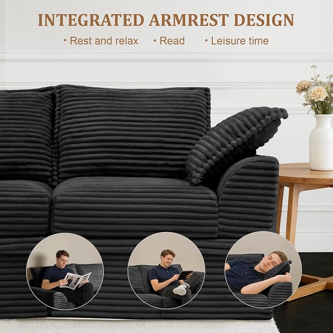 Upgrade Boneless Couch with Storage, Extra Deep&High Seat Modular Sectional - Image 7