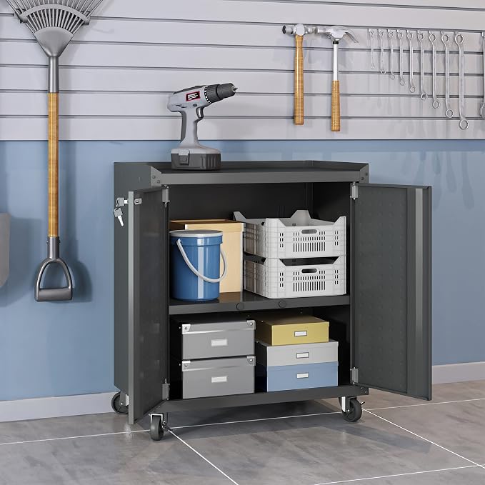 Manhattan Comfort Fortress Rolling Garage Storage Cabinet - Image 4