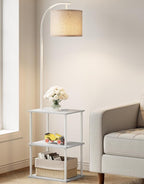 PARTPHONER Floor Lamp with Table, Night Stand with Lamp, Narrow Side Table with by PARTPHONER