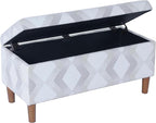 HomePop Malmo Decorative Storage Bench -Natural Woven Geo - Image 6