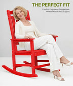 Outdoor Adirondack Rocking Chairs All-Weather HDPE Patio Rocker Chair - Image 5