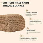 L'AGRATY Chunky Knit Throw Blanket - Image 2