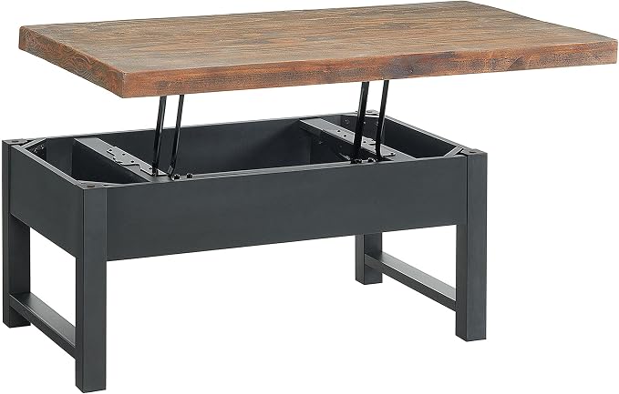 Alaterre Furniture Pomona Living Room 42 Inch Lift Top Solid Wood Coffee Table - Image 8