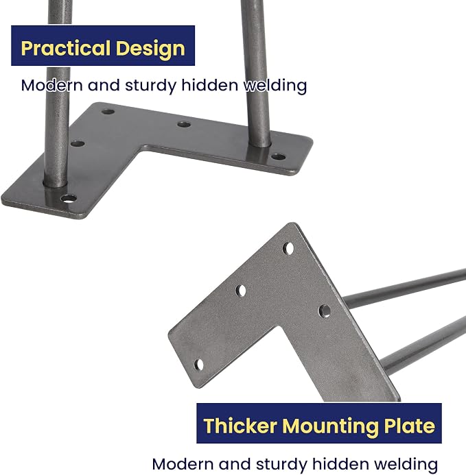 SMARTSTANDARD 8 Inch Heavy Duty Hairpin Furniture Legs, Metal Home DIY Projects - Image 4