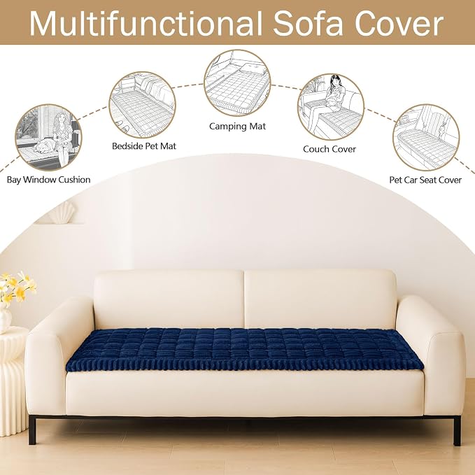 Couch Cover for Dogs, Washable Non Slip Plush Flannel Sofa Protector | Thick - Image 3