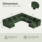 ELUCHANG 150" Oversized V-Shaped Cloud Couch Modular Sectional Sofa - Image 2