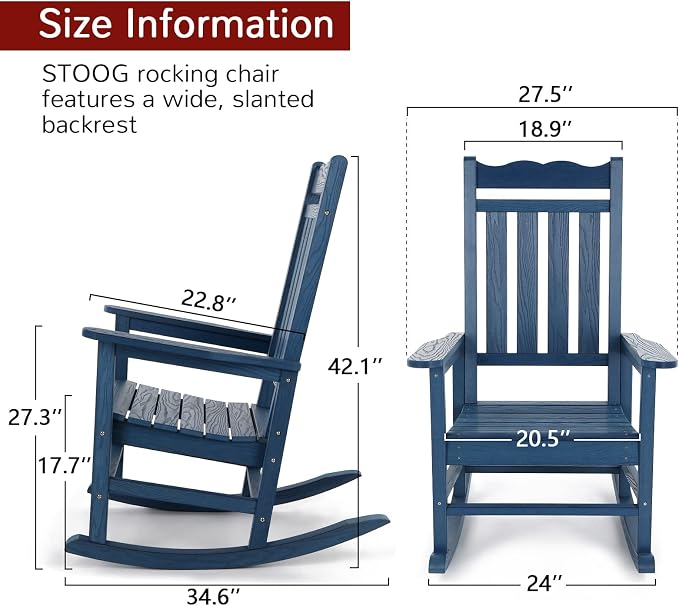 Stoog All-Weather Outdoor Rocking Chair, Porch Rocker - Image 3