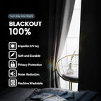 SimpleHome Grey 100% Blackout Curtains Room Darkening Living Room 72 Inch | - Image 3