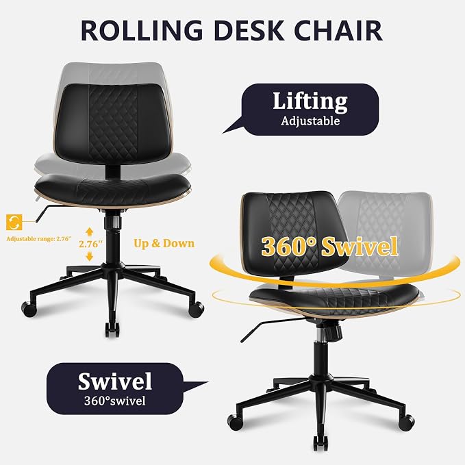 Modern Armless Office Chair - Image 5