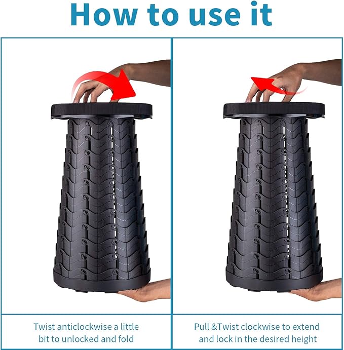 2-Pack Collapsible Stool, Load Capacity 400lbs, Lightweight Yet Sturdy - Image 6
